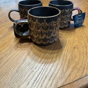 Starbucks Anniversary Collection Bronze and Black Mugs